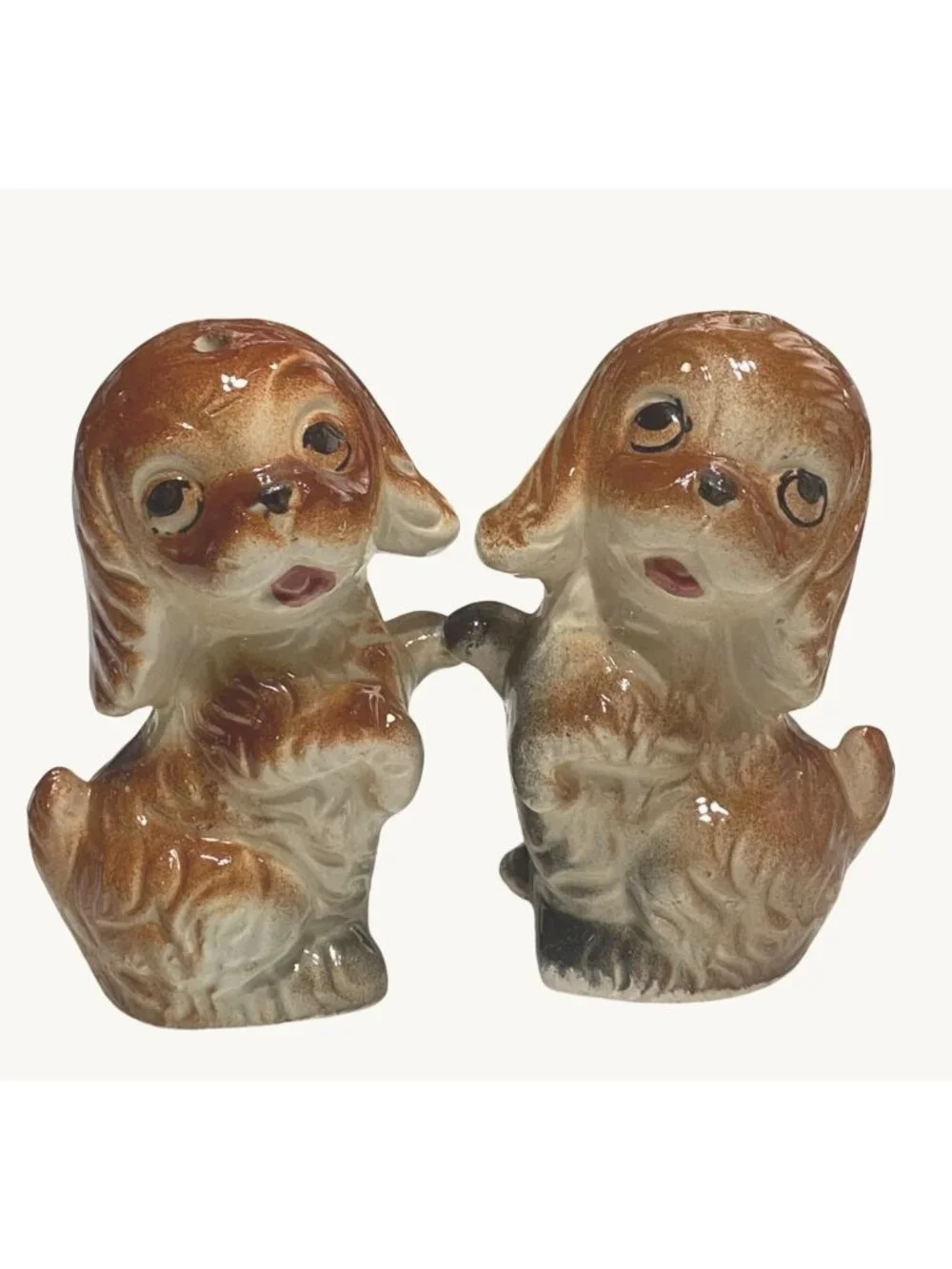 Vtg Begging Cocker Spaniel Mid-Century Salt & Pep Shakers Japan Anthropomorphic